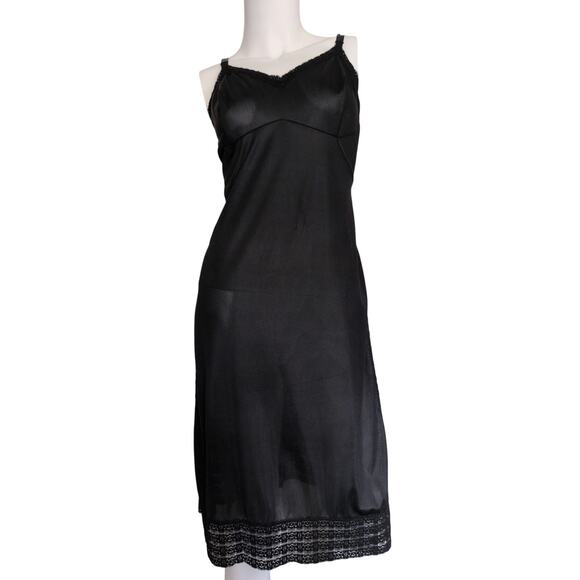 VTG Babydoll Midi Slip Dress XS Lace Trim Whimsigoth Fairy Grunge 90s Y2K Sheer - Picture 1 of 6